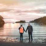 sunset engagement at deception pass whidbey island photographer